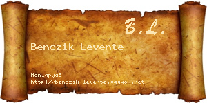 Benczik Levente névjegykártya